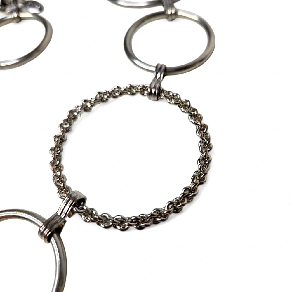 Chain Belt Loop Style Link Women's Silver Tone Rope Accent Accessory Shiny‎ OS